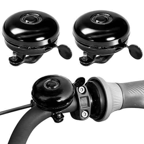Mini Metal Bike Bells, 2 PCS Zinc Alloy Classic Bicycle Bell for Adult Bikes Resounding Bike Horn Fully Loud Ringing Sound, Easy Installation, Bicycle Accessories
