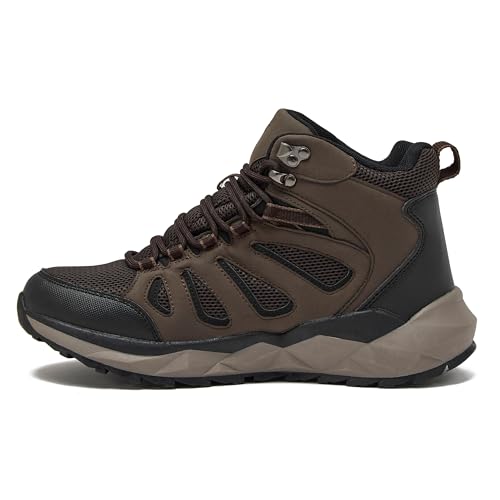 Image of HI-TEC Valley Geo Mid Waterproof Hiking Boots for Men, Lightweight Breathable Outdoor Trekking and Trail Sneakers