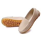 RVROVIC Kids Girls Boys Slip-on Loafers Oxford PU Leather Flats Shoes(Toddler/Little Kid)(7 M Toddler,Light Khaki)