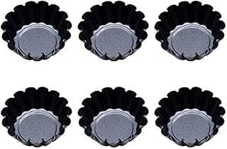 NA 6 Pcs Tart Tins Mini Non-Stick Tart Pans Round Quiche Pans for Baking Quiche Pie Tartlet Cheesecakes