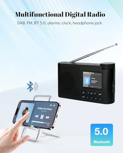 Radio DAB portable Bluetooth et FM avec batterie rechargeable USB