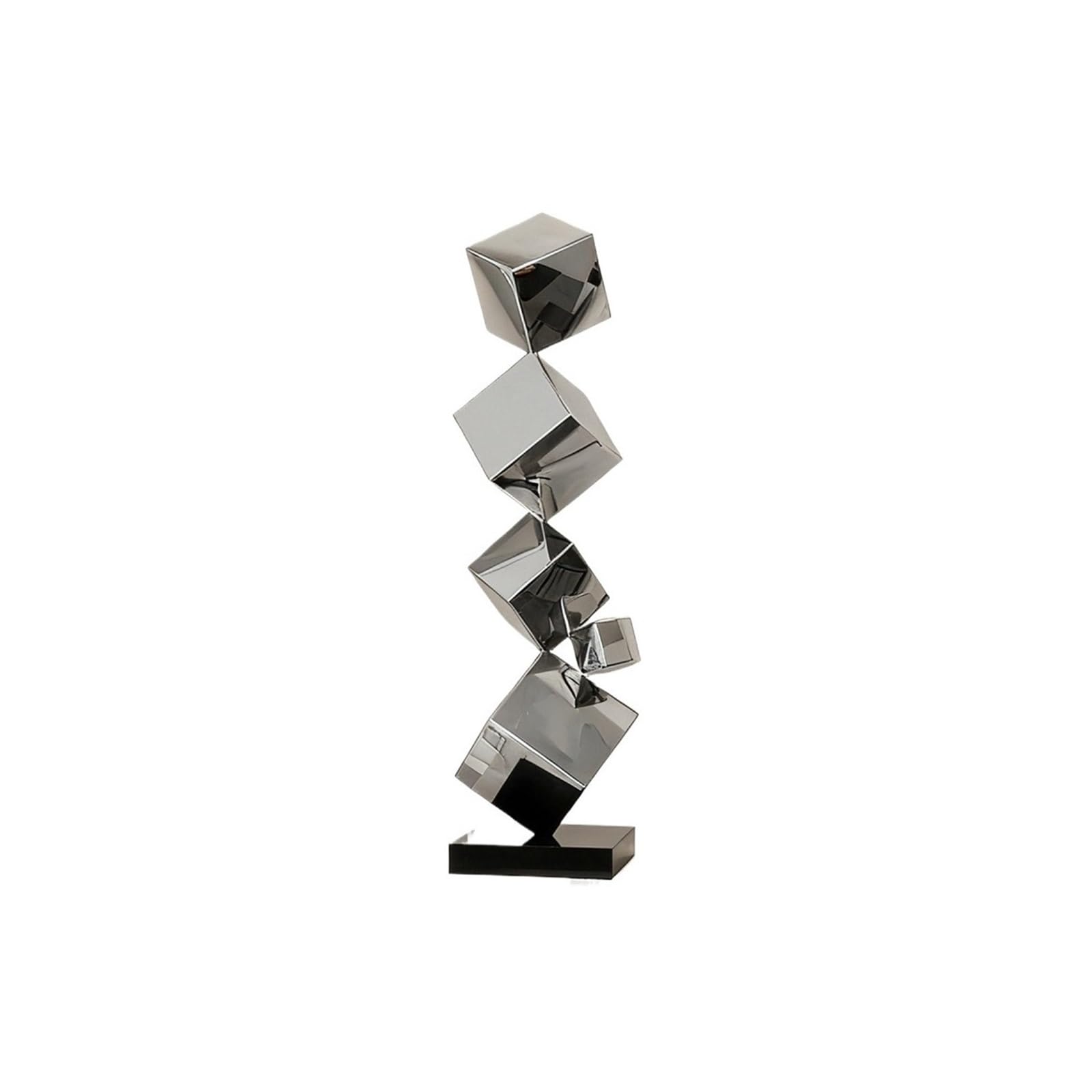 zhuyanbo007 Desk Statue, Minimalist Geometric Stainless Steel Sculpture Artwork, A Light Luxury Entryway Desktop Ornament