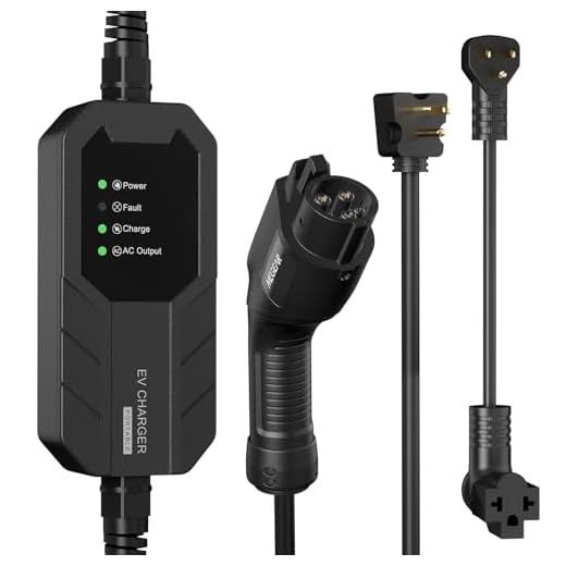 MEGEAR Skysword Ⅱ Level 1-2 EV Charger, 100-240V 16A 25FT Portable EVSE, NEMA 6-20 Plug with NEMA 5-15 Adapter Electric Vehicle Charging Station