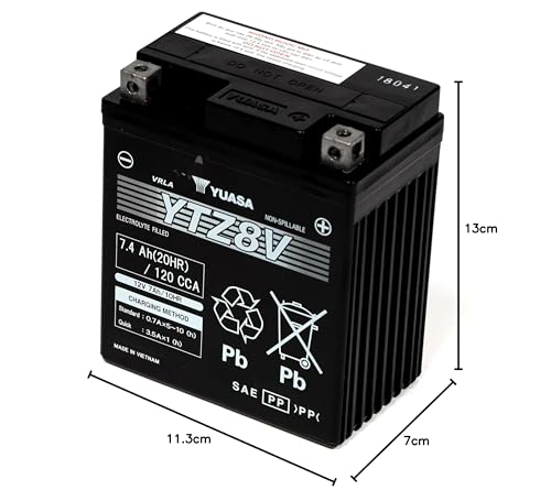 Yuasa YTZ8V 12V 120 CCA High Performance AGM VRLA Motorbike Battery - 9