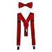 Baby Suspenders and Bow Tie Set (Elastic Adjustable--Fits Baby to Toddler) (Red)