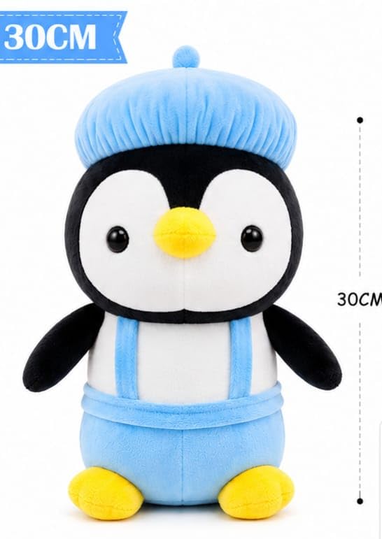 Image of Cute Penguin Plush Soft Toy for Kids Boys Girls 30CM | Soft Stuffed Animal Teddy Doll | Hugable Cartoon Penguin Cushion Toy for Birthday Gift Home Decor