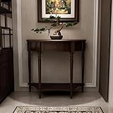 Élégance vintage intemporelle : améliorez votre salon, votre couloir ou votre entrée avec l'attrait classique de cette table console demi-lune. Fabriquée avec des pieds finement sculptés et un dessus incroyablement peint, cette table console combine fonctionnalité et touche de sophistication, parfaite pour mettre en valeur la décoration tout en ajoutant un point focal élégant à votre espace.