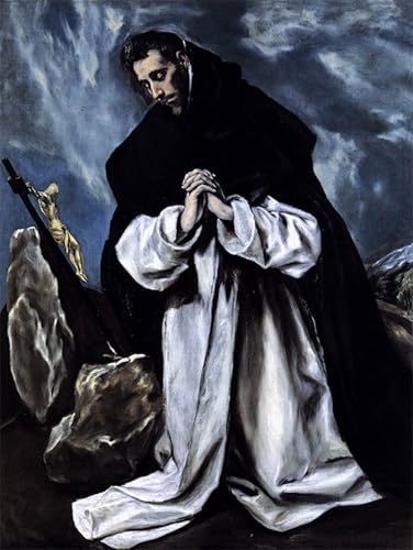 Impression sur toile Saint priant El Greco pour décoration salon chic