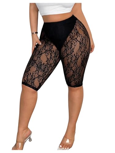 RoseSeek Women's Plus Size Floral Lace High...