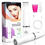 Facial Hair Removal for Women, Bikini Trimmer for Women Pubic Hair, Painless 2 in 1 Hair Remover Rechargeable Body…