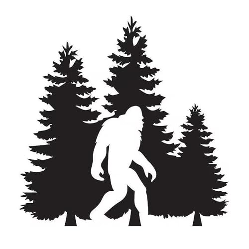 2 PCS Bigfoot Forest Scene Waterproof Vinyl DecaI Black Silhouette Stickers for Car Wall Laptop Removable Decorative Decals A-159
