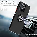 Huzhide Honor X8a Phone Case (Not Honor X8), Slim Matte Texture TPU Phone Case with Ring Kickstand Reinforced Corners Airbag Shockproof Soft Silicone Cover Protective Case for Honor X8a, Black - Image 7