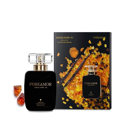 PUREAMOR Pheromone Perfume for Women, Amber Noir Extrait de Parfum - Long Lasting Vanilla Amber Scent, 30% High Concentration, Full Size Fragrance Spray, 1.0 oz / 30 ml