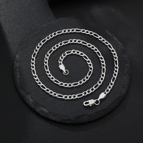 Collier chaîne Figaro finition plaqué or ou argent de haute qualité