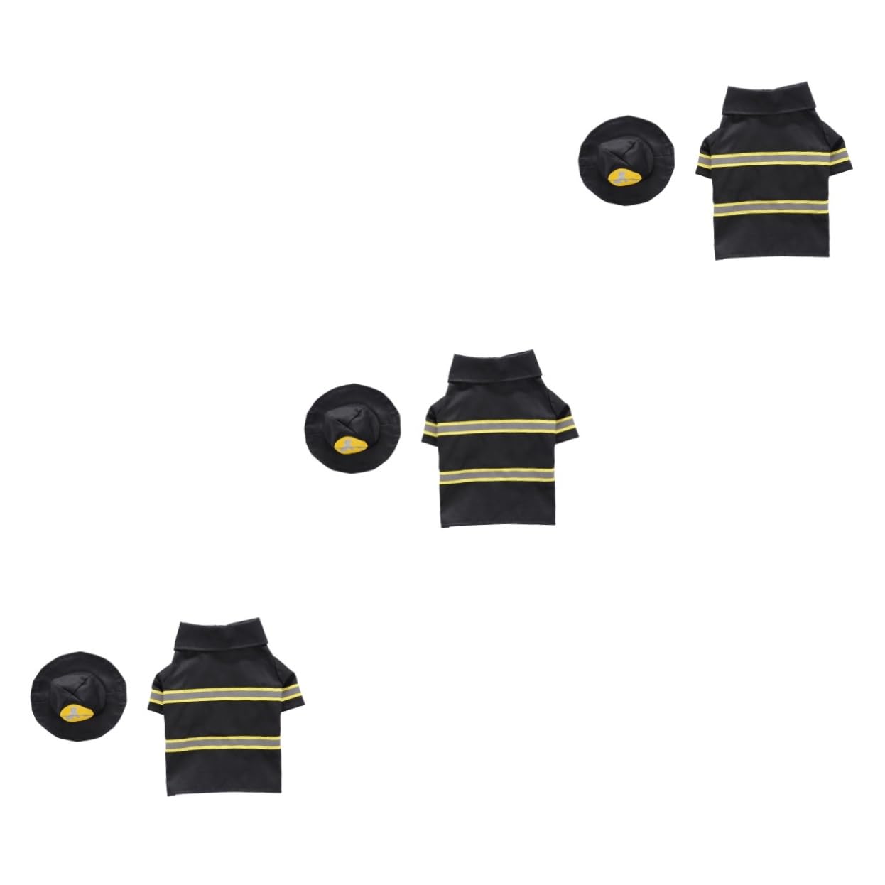 BESPORTBLE 3sets Costume Da Vigile Del Per Animali Domestici Abbigliamento Trasformato Per Cane e Gatto s Nero Per Feste e Eventi Speciali Materiale Confortevole e Superiore