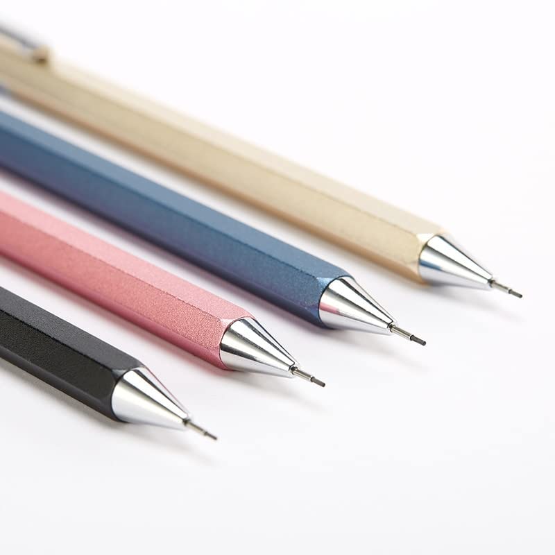 Druckbleistifte, 1 Stück, Metallstift, Druckbleistift, Bürostift, mattierter Metallstift, Aktivitäts-Graphitstift, Schreibwaren für Schüler (0,5 mm Schwarz) (0,7 mm Gold)