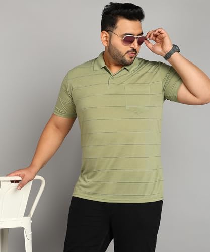 Image of INKKR Half Plus Size Men's Regular Fit Striped Tshirt