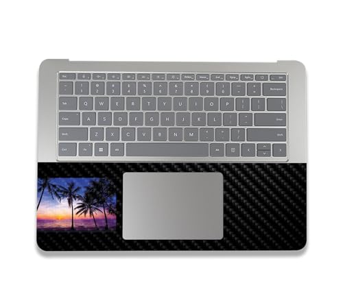 Image of MightySkins Carbon Fiber Skin Compatible With Microsoft Surface Laptop Studio 2 (2023) Full Wrap Kit - Palm Sunrise | Protective, Durable Textured Carbon Fiber Finish | Easy To Apply | Made in the USA