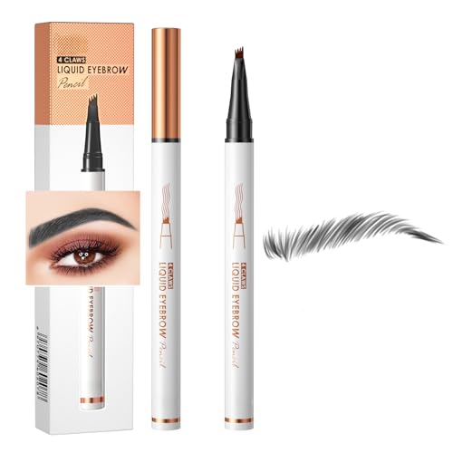 Yulinlon Q707 4 Tipped Precise Brow Pen – Long-Lasting Waterproof Eyebrow Pencil for Natural, Defined Brows – Easy to Use, Suitable for All Skill Levels (2#Dark Coffee)