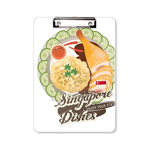 Porte-bloc A4 Singapore avec motif poulet hainanais pour organisation