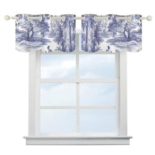 Cenefa de ventana con estampado chino tradicional, acabado elegante, pack de 2 3