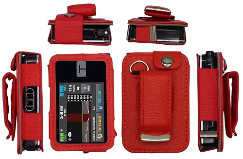 Étui en cuir rouge pompe Tandem T X2 clip ceinture et film de protection