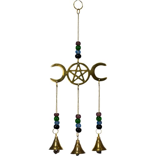 The New Age Source Hanging Bells Triple Moon Pentacle Each