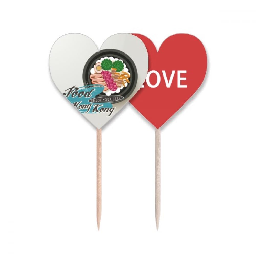 Art Déco cure-dents drapeau Love Heart en argile de Hong Kong de qualité supérieure