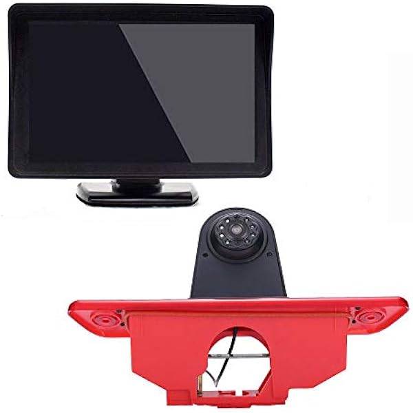 Emart12 mm obiektyw kamera CMOS 4,3'' TFT LCD Monitor🔴 Samochód HD wodoodporne 3. światło hamowania zestaw kamery cofania do Peugeot Expert/Fiata Scudo/Citroen Jumpy 2007 - 2016 trzecie światło stopowe