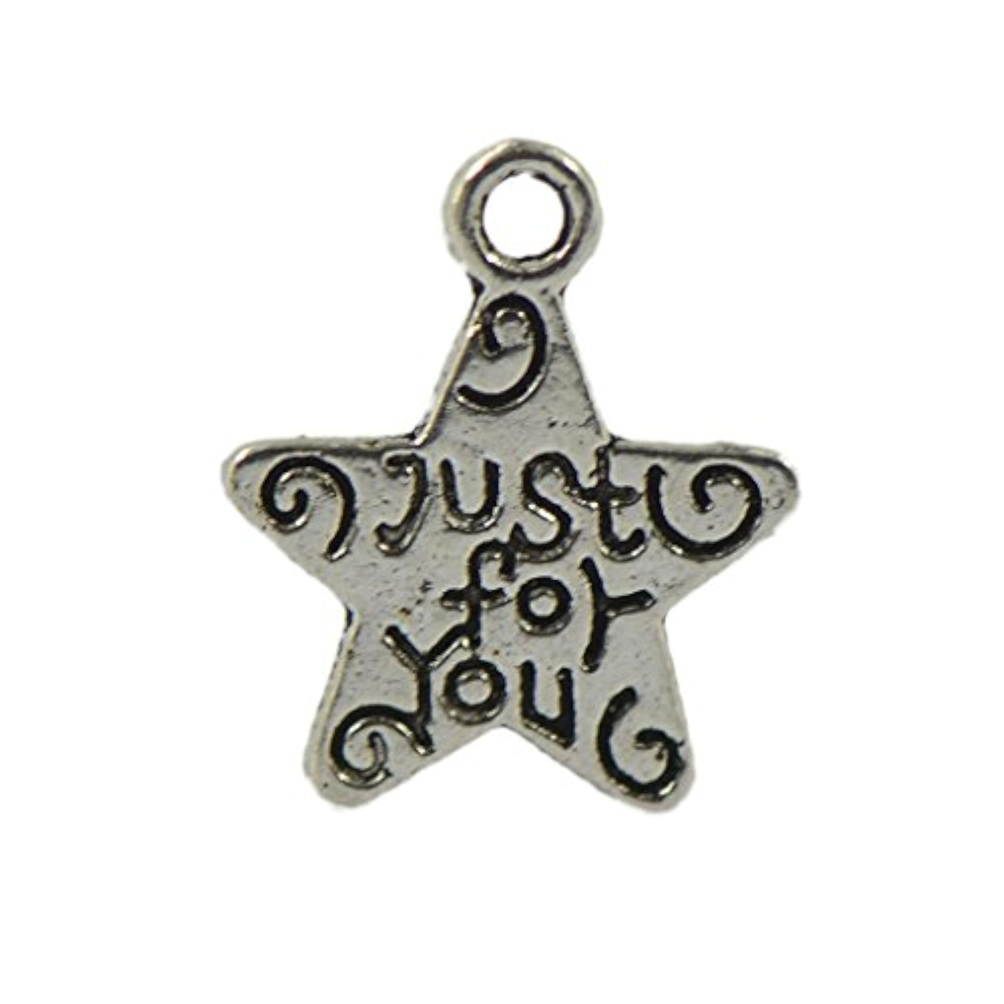 Tibetan Silver Star Charms Pendants, 100pcs DIY Gift