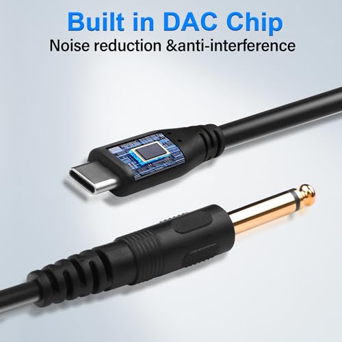 JSADZKJ 3.28FT USB C to 1/4 inch TS Audio Cable for Smartphone Tablet, Laptop, Electric Guitar and More - Image 2