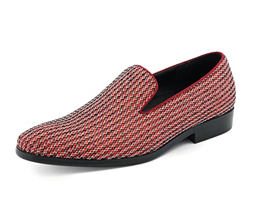 Image of Amali Men's Embellished Velvet Tuxedo Loafers, Smoking Slippers