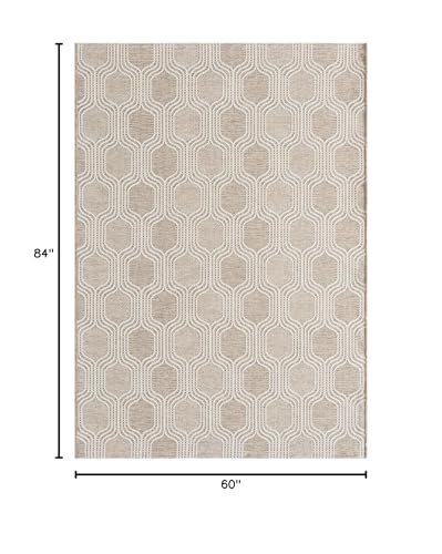 Tapete decorativo geométrico LUXE WEAVERS 5x7 taupe miniatura 2
