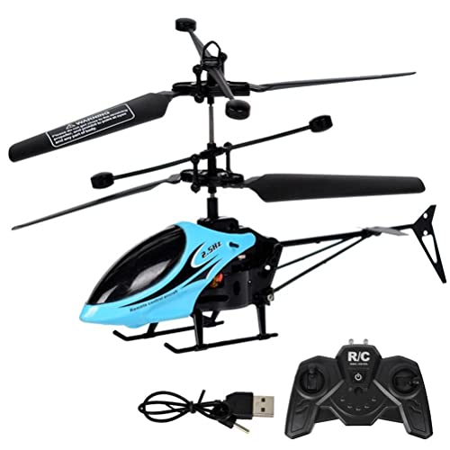 Tixiyu Remote Control Helicopter Toy, 2 Channel USB Charging Mini RC Helicopter with Lights, Outdoor or Indoor One-click Take-off/Landing Mini Aircraft Flying Toy for Kids Adults