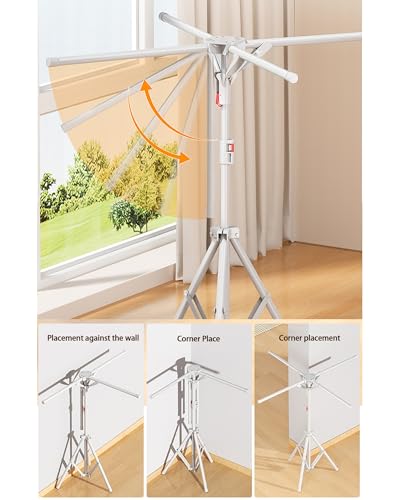 Séchoir à linge peu encombrant pour petits espaces avec mât réglable