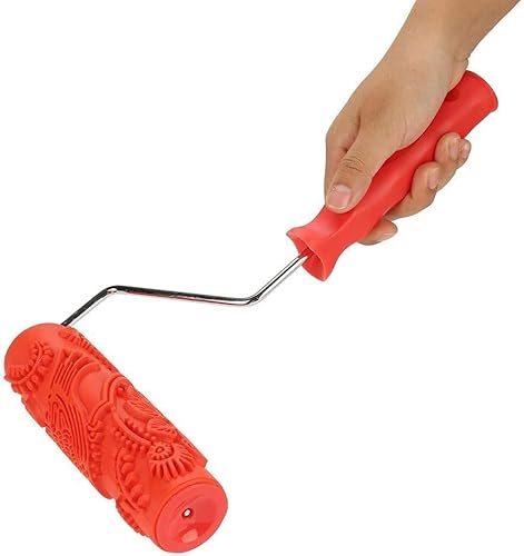 Depila 7In Rubber Embossing Texture Wall Printing Brush Relief Roller Tool With Handle Eg343T For Printing In The Wall To Make Different Flower Pattern Rollers #TOP5