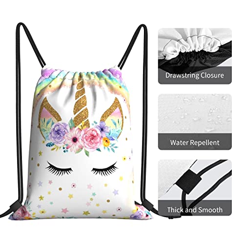Bihoa Magic Unicorn Drawstring Backpack Gym String Bag Sackpack Water Resistant Sport Yoga Swimming Travel Shopping #TOP6