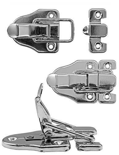 FUXXER 2x Verschlüsse für Truhen, Kisten, Boxen, Bügel-Verschlüsse, 60x40 mm, silber