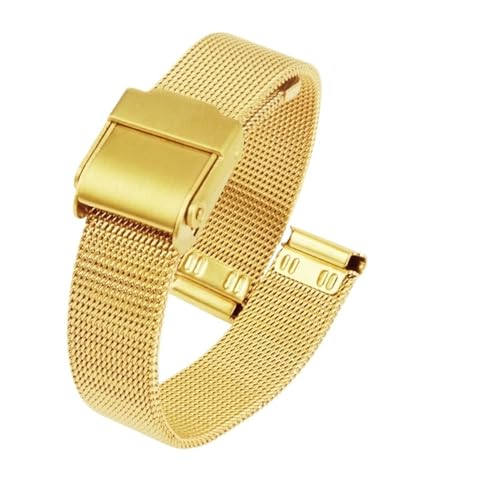 DNYXGDGSL ミラネーゼストラップ 13mm 14mm レディース ステンレススチールストラップブレスレット カシオレトロスモールゴールドウォッチ LA670 LA680 LA690 ウォッチバンドチェーン対応(Gold,13mm For LA670