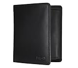Bugatti Simbiosi Geldbörse Herren Leder – Portemonnaie Herren Hochformat – Geldbeutel Portmonee Wallet Brieftasche Männer Portmonaise, Schwarz