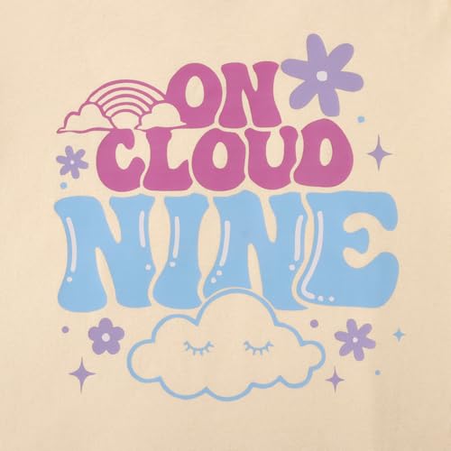 Image of On Cloud Nine Birthday Girl Shirt 9th Birthday Shirt Girl Flower Nineth Party T-Shirt Kids 9 Year Old Summer Tee Tops