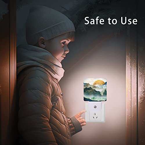 Oeaskly OKY-NL-L02-10 Mountain Night Light,Green Mountains Golden Sunset Plug In Night Lights Auto Led Lamp Energy Saving Square Lights thumb #7