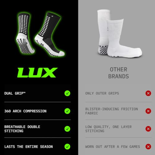 Image of Lux Dual Grip Soccer Socks for Men & Women - DualGrip Engineered for Performance & Comfort - Anti-Slip Grip Socks for Soccer