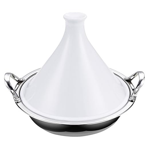 Cooks Standard Multi-Ply Clad Stainless Steel Tagine with 2 Handle and Extra Glass Lid, 4.5-Quart