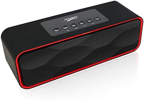 Portable Wireless Bluetooth Stereo Speaker with Powerful Sound 10W Acoustic Drivers Built-in Mic FM Radio Micro SD Card USB AUX-in Slot for Smartphone, PC, MP3 and More