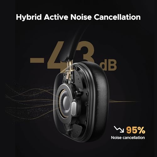 Image of UGREEN HiTune Max5c Wireless Headphones Hybrid Active Noise Cancelling Bluetooth 5.4 ANC Over Ear Earphone, Hi-Res LDAC & Spatial Audio, Clear Call with Mic, EQ & App, 75H Playtime, Dual Connection | Adaptive Active Noise Cancellation