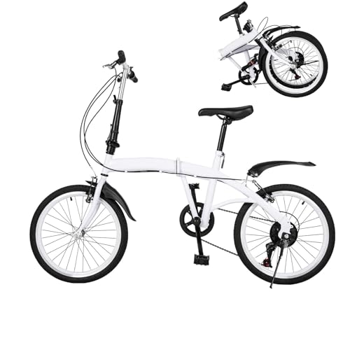 LOYEMAADE Bicicleta plegable de 20 pulgadas, 6 velocidades, bicicleta plegable, bicicleta de carretera, bicicleta de ciudad, para niños o adultos