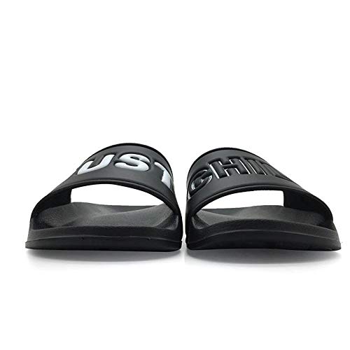 Funkymonkey Men's Casual Sandal Slippers Outdoor Indoor Slide For Men (11 M Us, Black/Just Chill) #TOP2