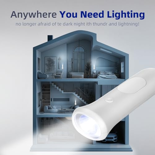 Image of ROSSEX 4 in 1 Emergency Lights for Home Power Failure, 6 Pcs Rechargeable LED Flashlight Plug in Wall, Automatic Turn-On Power Outage Night Light Flashlight for Hurricane Preparedness Items