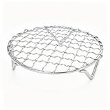 Cooling Rack 5 Inch Round Stainless Steel - Multi-Use Wire Rack for Cooking, Baking, Cookie Cooling, Steaming & BBQ - Sturdy 20mm Legs for Even Airflow, Durable Versatile Kitchen Tool for Home Bakers